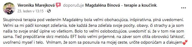 Recenze Magdalena Bínová | EFT a NLP terapeut