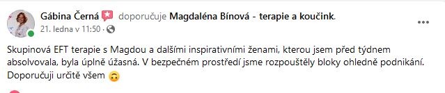 recenze Magdalena Bínová | EFT a NLP terapeut